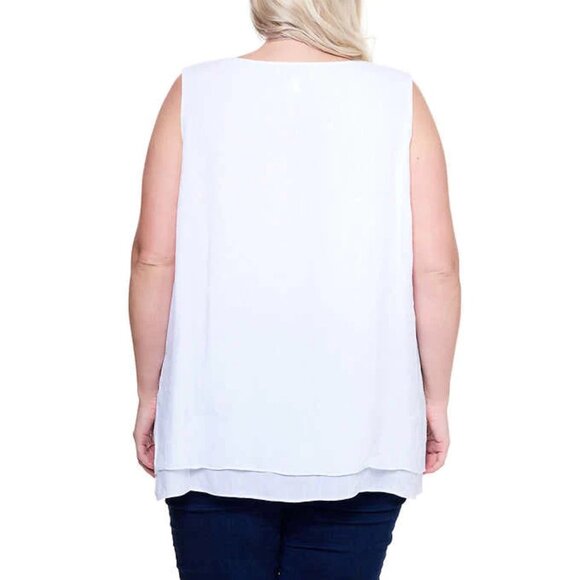 NEW Cristina B Sleeveless Tunic - White - Picture 3 of 6